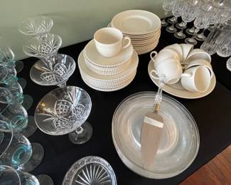 Martini glasses and Royal Stafford dishes - essential place settings