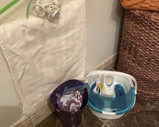 Shower curtains and foot bath/massager