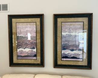 Matched set of framed prints - large scale