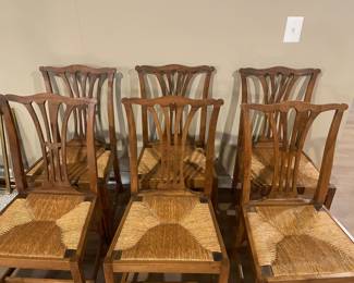 Dining side chairs (6 available) with rush seats - all in excellent condtion