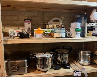 Small appliances -choppers, pressure cookers, and roasting pans