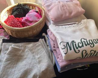 Sweatshirts and new swimsuits