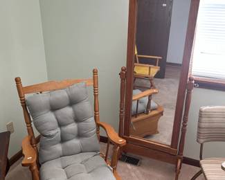 Glider Rocker and Mirror.