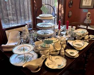 Spode Christmas pieces galore!! Glassware, dinnerware, and unique serving pieces 