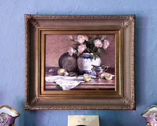 Oriental Vase Oil Painting by Jan Saia