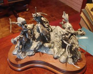 Pewter "War Party" Sculpture by Don Polland 1980