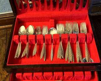 Spanish Lace Sterling silver flatware by Wallace. Service set for 12