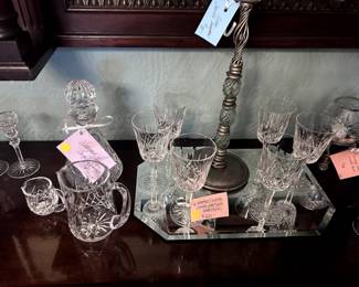 Waterford Crystal Goblets and bar serving pieces