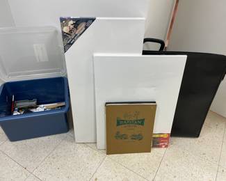 Art supplies and portfolio satchel