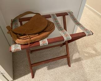 Luggage rack and southwest leather purse/satchel