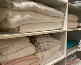 King sheets and blankets (cotton, wool, and heated)