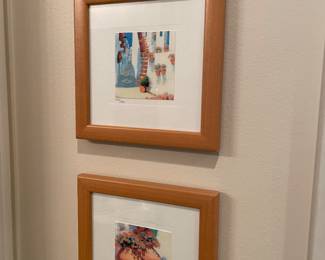 Framed matched set of prints - signed/numbered  - small scale 