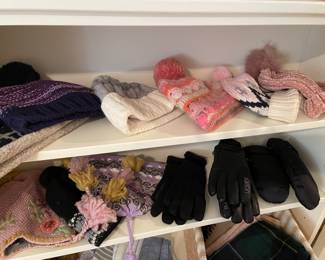 Another view of the winter wool hats and gloves