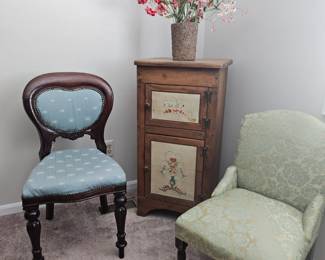 $30 ea fancy chairs.  $30 Pine cupboard