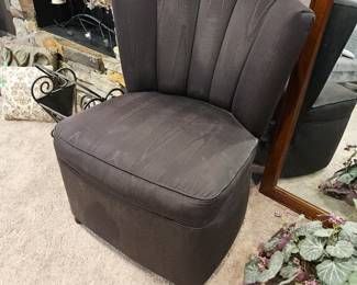 $40  Black channel back lounge chair