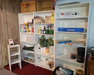 White bookshelves, $14 ea (2 smaller) $16 larger