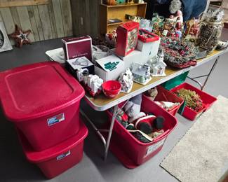 Christmas items,  SOLD-storage bins 