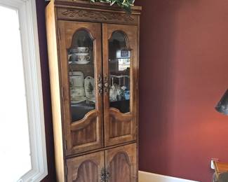 $60 Tall cabinet w/glass door panels