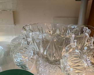 Vintage glassware, cannister set, corelle and corning ware dishes