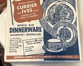 Currier and Ives Imperial Blue Dinnerware