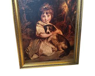 Home decor - little girl and puppy