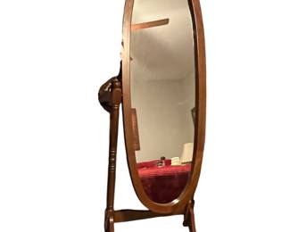 Full length oval mirror