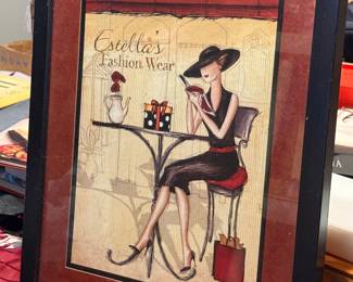 Framed art print Coffee Bean Shoppe & Bookstore Lady Sitting