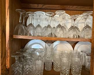 Wexford glasses, Crown Victoria, Lovelace set of dishes