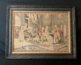French Victorian Framed Tapestry