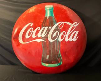 Vintage CocaCola Button Sign