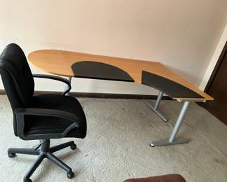 Blond Desk With Chair