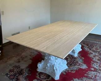 Marble Top Table On Plaster Pillars 