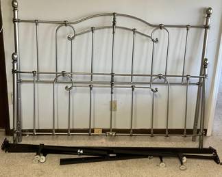 Silver Metal Bed Frame 