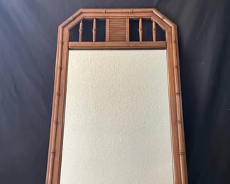 Vintage Bamboo Wood Mirror