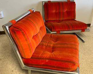 Arthur Umanoff Chrome Sled Chairs 