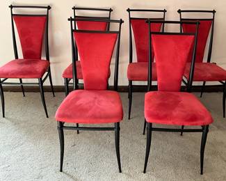 Red On Black High Back Chairs
