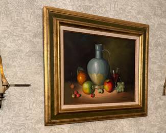 ORIGINAL STILL LIFE OIL ON CANVAS PAINTING SIGNED BY FRANK LEAN