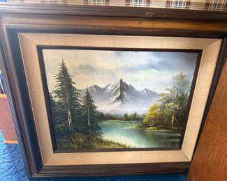 OIL ON CANVAS MOUNTAIN SCENE