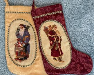 NEEDLEPOINT SANTA STOCKINGS