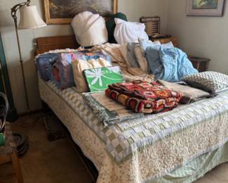 FULL SIZE BEDS AND LOADS OF LINENS AND BLANKETS