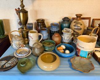 LARGE COLLECTION OF HANDMADE POTTERY