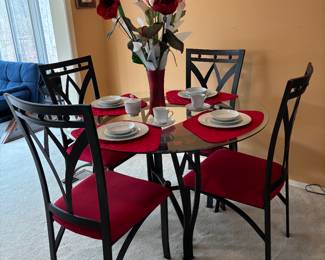 Glass table and 4 chairs