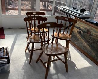 4 wood chairs