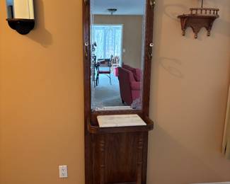 Hall tree with marble top