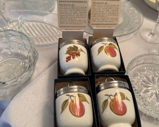 Royal Worcester egg coddlers with boxes