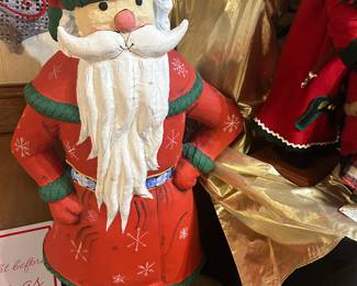 50 inch Hand Painted Paper Mache Santa 
