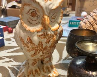 Vintage Italian Hand Painted Ceramic Owl