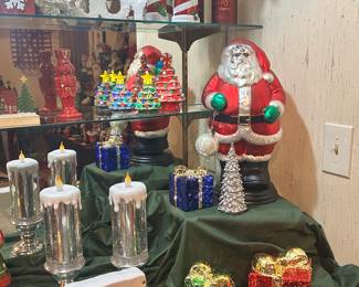 Large Mercury Glass Department 56 Santa (With Box)