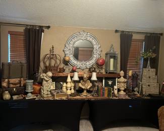 Paris Themed Home Decor, Vintage Suit Cases, Large Lantern, 