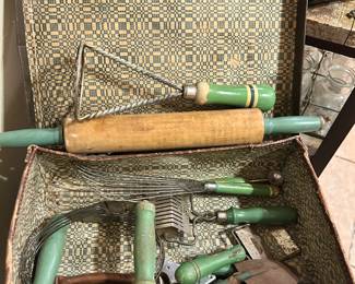 Vintage Case of Kitchen Utensils 